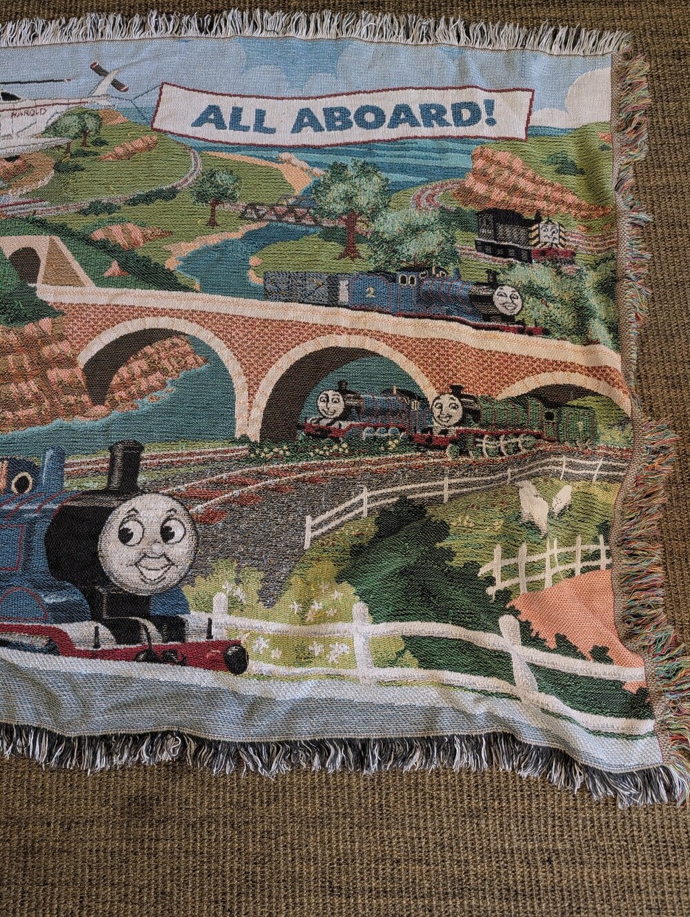 Thomas The Train Tapestry Cotton Blanket Mohawk Home USA Made Pre Owned